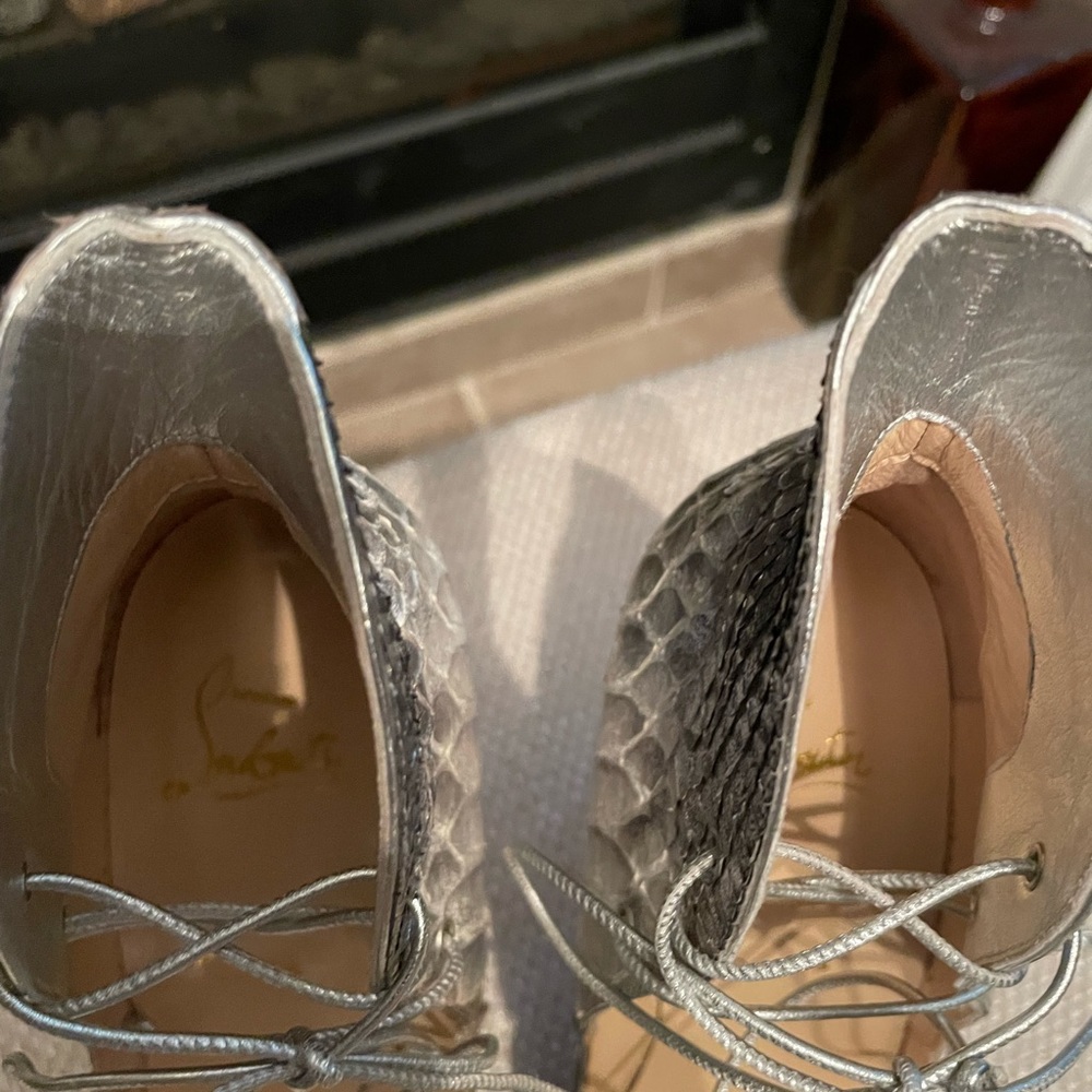 Christian Louboutin Python Leather Mega Vamp Lace… - image 8